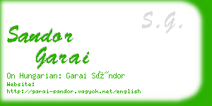 sandor garai business card